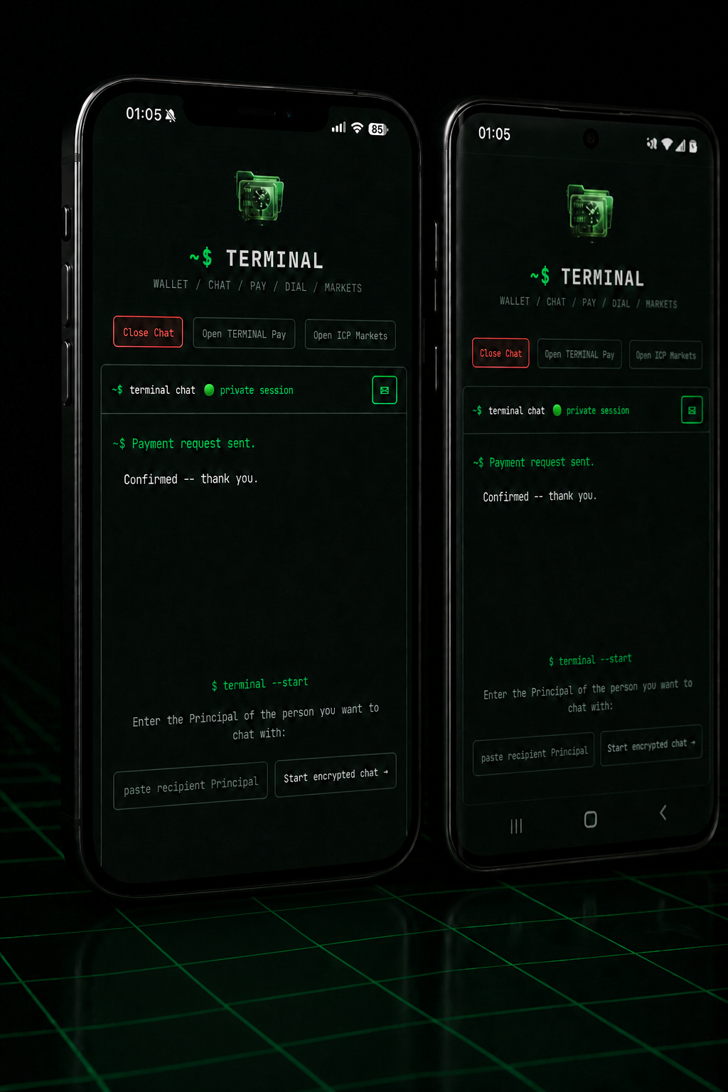 TERMINAL private Principal chat interface