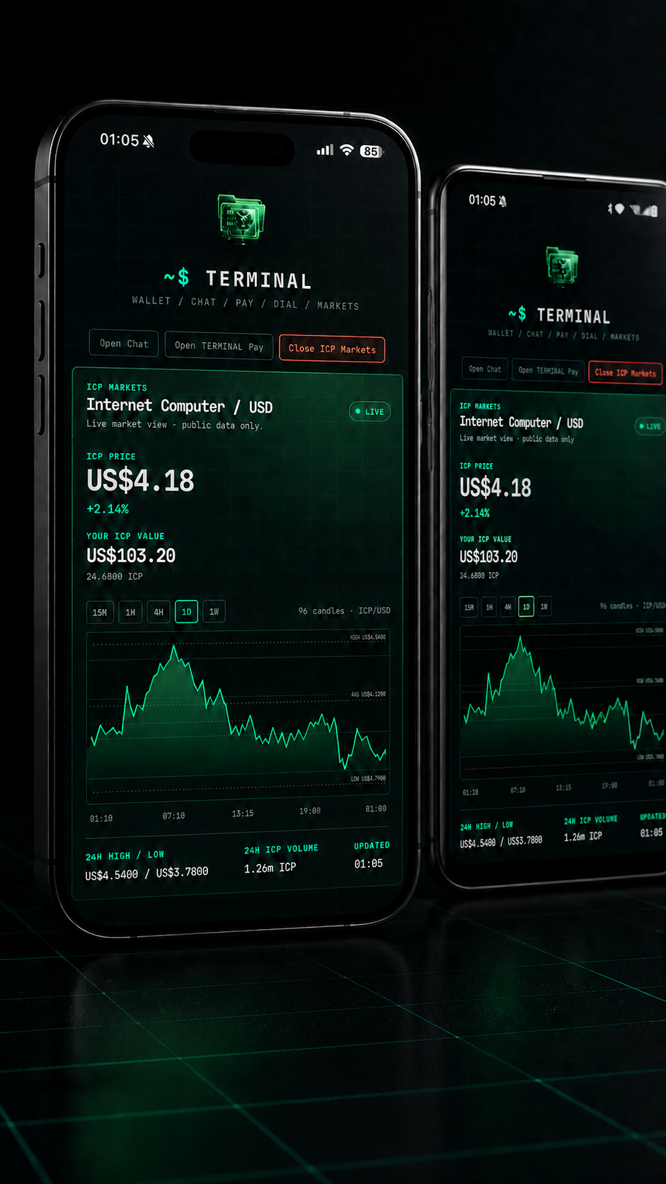 TERMINAL ICP Markets interface
